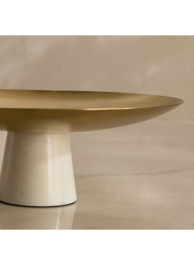 Home Box صينية مزخرفة ذات قاعدة رخامية - ذهبية - Image 3